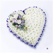 Classic Large White Heart with White Roses