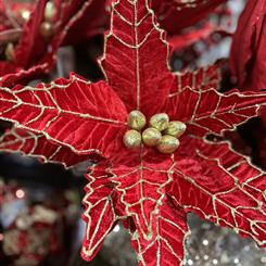Poinsettia red and gold 