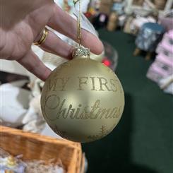 Bauble first Christmas gold 