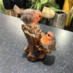 Robin twins on stump