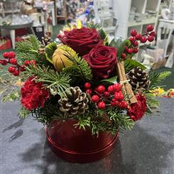 Christmas hatbox red