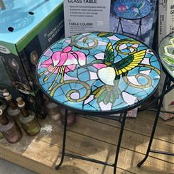 Glass table hummingbird 